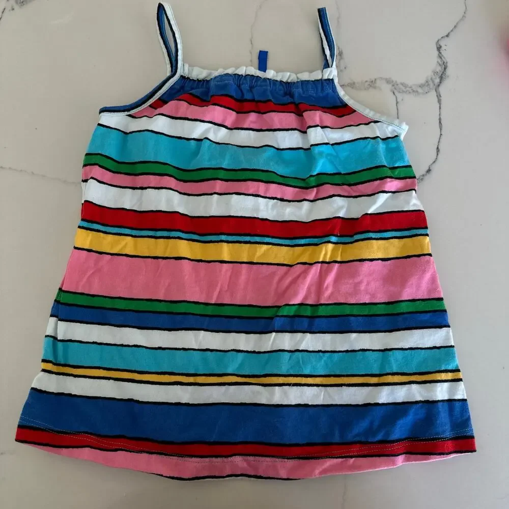 Hanna Andersson Rainbow Stripe Tie Front Tank Size 5